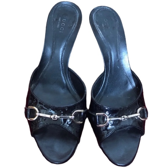 Gucci Patent Leather Horsebit Mules Clogs Slip on Sandals - 36 C - Picture 11 of 13
